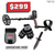 Minelab Vanquish 360 Adventure Pack bundle with digging tool, finds pouch, and gloves — $299