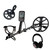 Minelab Equinox 900 Metal Detector with EQX 15 Double-D and EQX06 search coil, and ML85 Headphones on White Background