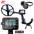Components of the XP ICON metal detector kit, including the wireless control screen and 11-inch FMF search coil, and behind-the-neck headphones displayed on a white background.