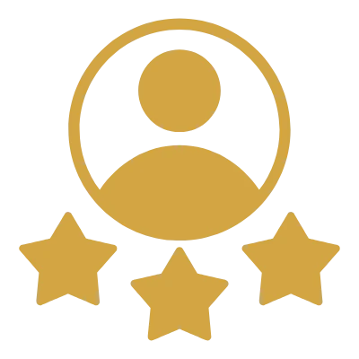 Head outline with 3 stars