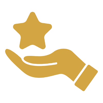 Hand holding star
