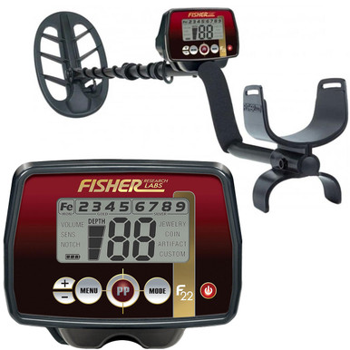 Fisher F22 Weatherproof Metal Detector with 11" DD Coil