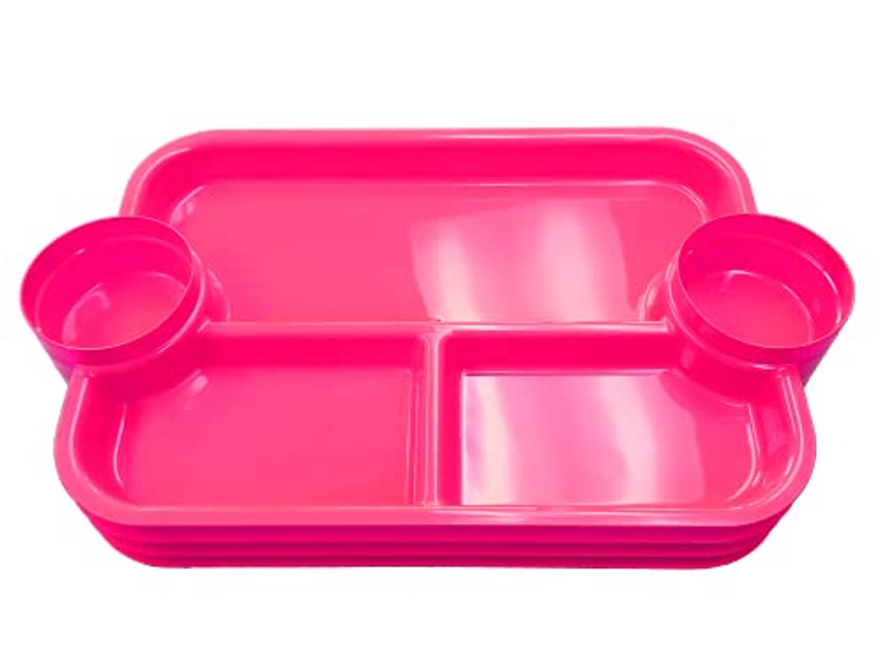 The Party Dipper - Food Tray Serving Tray - Made in USA (4 Pack, Hot Pink)  - All Things New