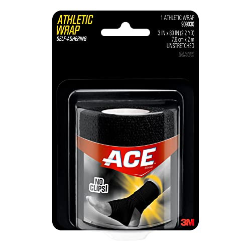 Ace Self Adhering Athletic Wrap, Black, 3 in x 80 in