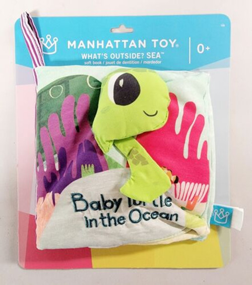 Manhattan Toy What's Outside? Sea-Themed Soft Baby Activity Book with Rattle