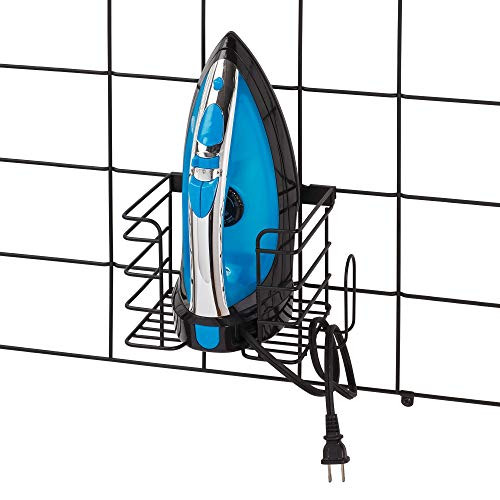 iDesign Jayce Metal Iron Holder, Basket for Modular Grid Wall Black