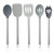 COOK WITH COLOR Silicone Cooking Utensils Kitchen Set, 5 Pieces, Grey Ombre