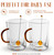 Elle Decor Double Wall Glass Coffee Mugs with Spoons | Set of 2 (Amber Handle)