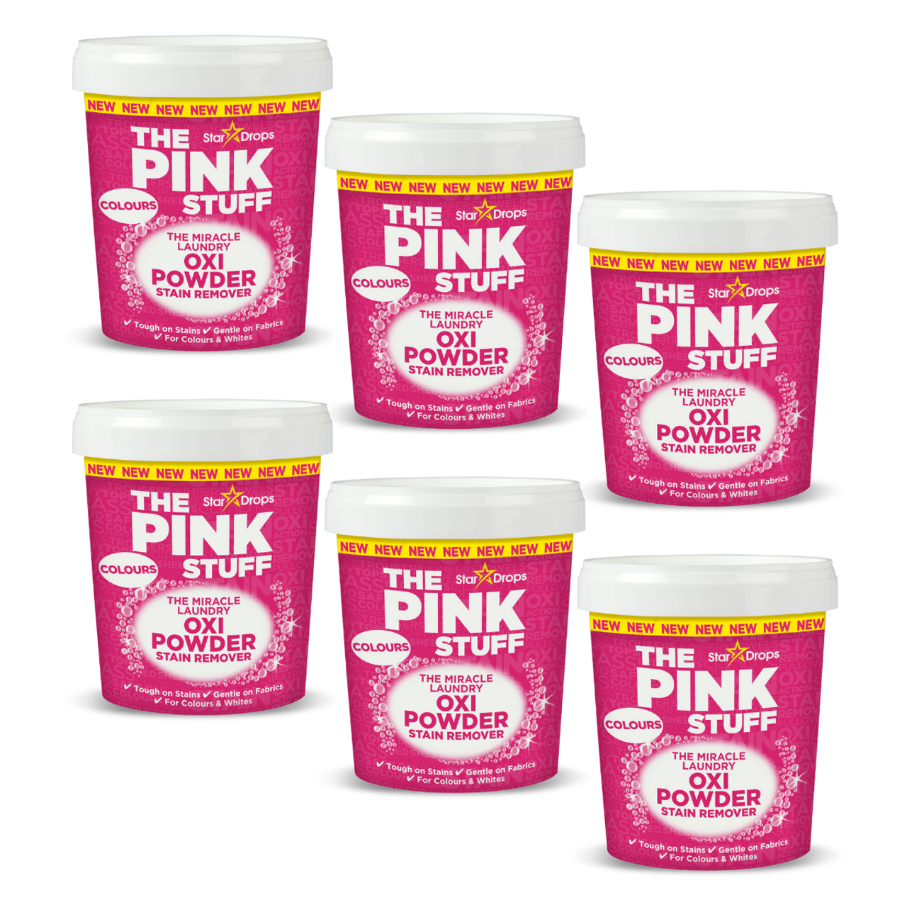 6 x The Pink Stuff - The Miracle Laundry Oxi Powder Stain Remover - Colours  (1kg)
