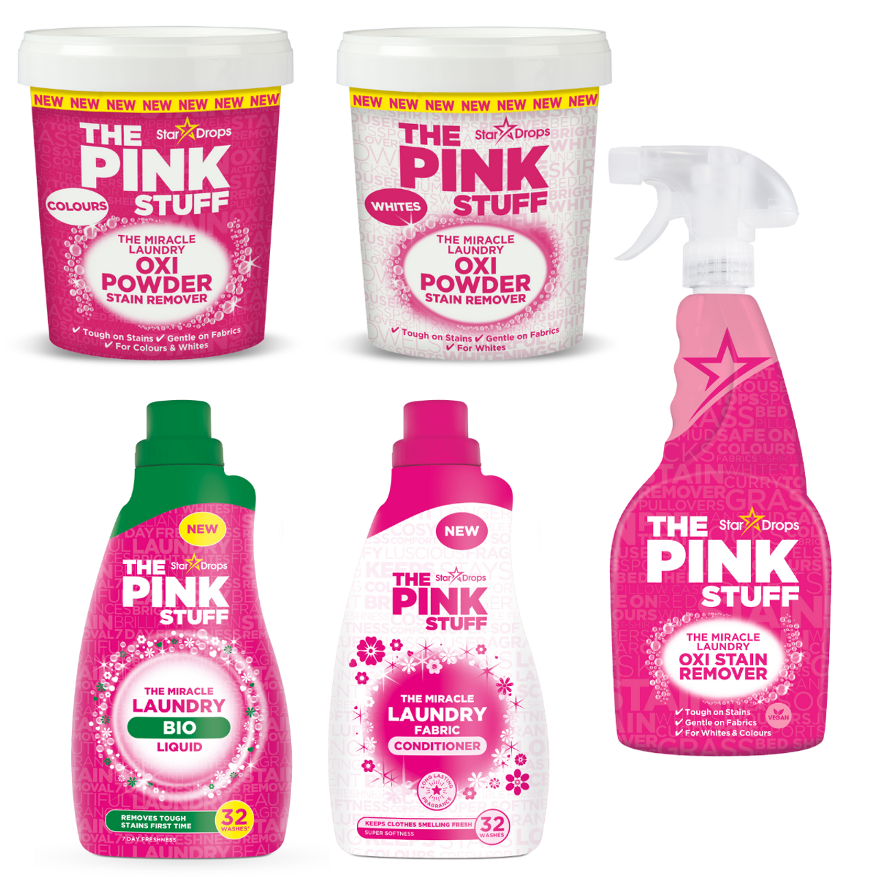 1 x The Pink Stuff The Miracle Laundry Oxi Fabric Stain Remover 500ml