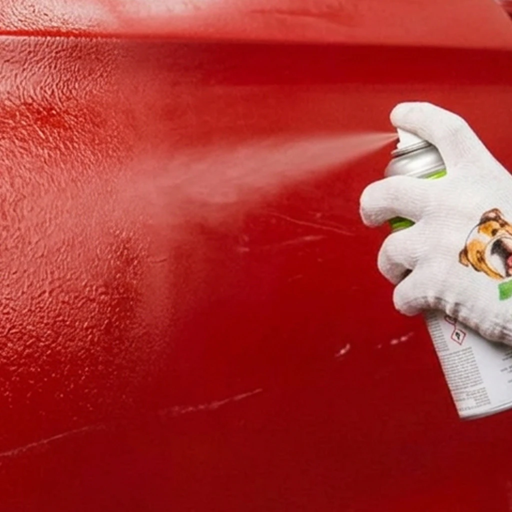 Aerosol paint being sprayed too far from a vehicle panel