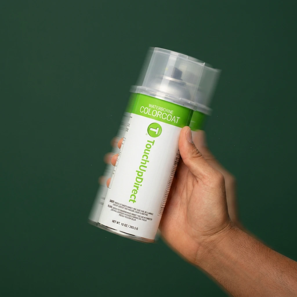 Shaking a TouchUpDirect colorcoat aerosol can before use