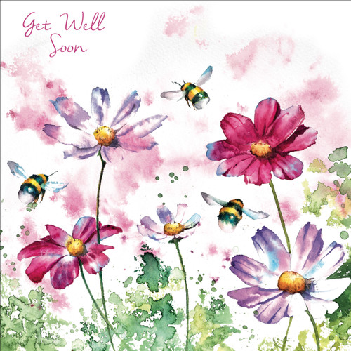 RT84396G - Bees and Cosmos (6 unbagged get well cards)