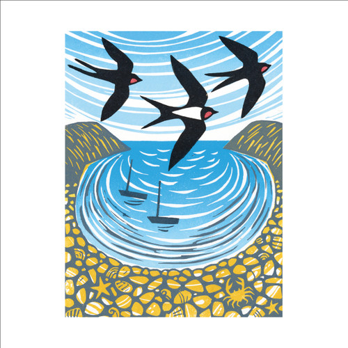 MA86468 - Swallows above the Cove (6 bagged blank cards)