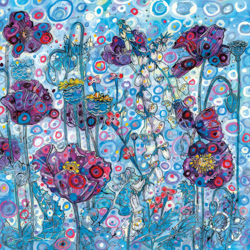 SR85567 - Purple Poppies (6 bagged blank cards)