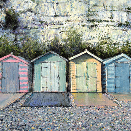 DO66599 - Beach huts, Beer (6 bagged blank cards)