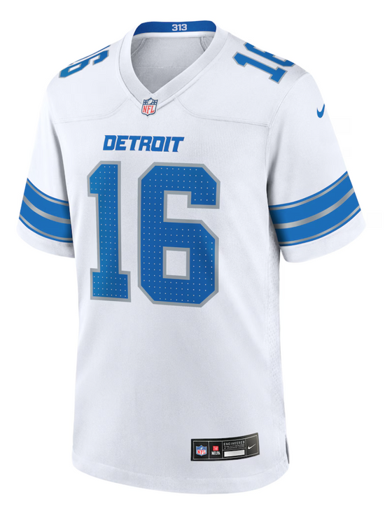 Detroit Lions Goff White Jersey
