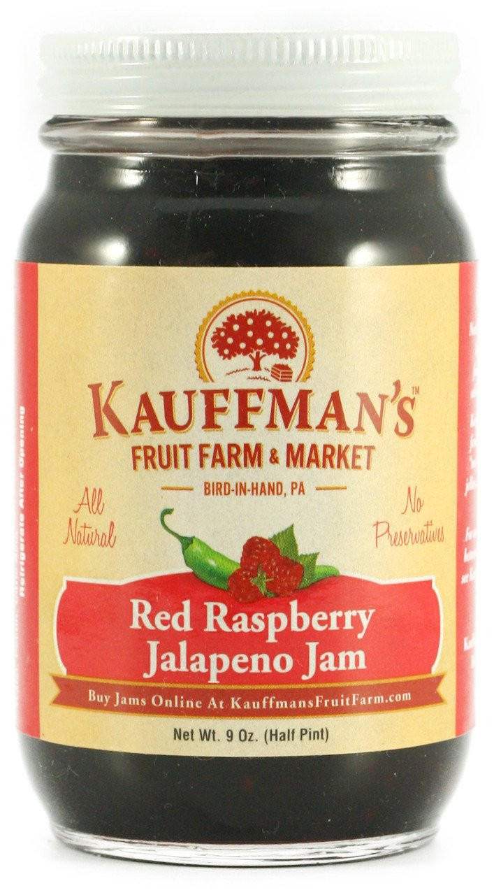 Red Raspberry Jalapeno Jam, All Natural | Kauffman Orchards