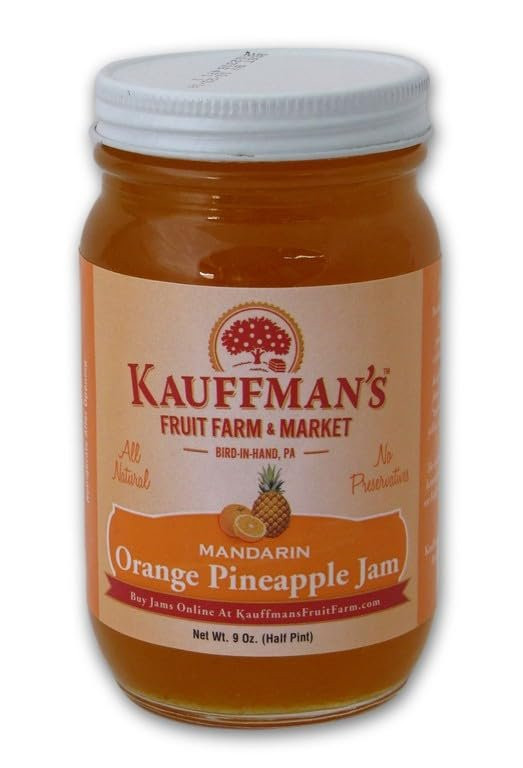 All-Natural Mandarin Orange Pineapple Jam, No Preservatives, 9 oz