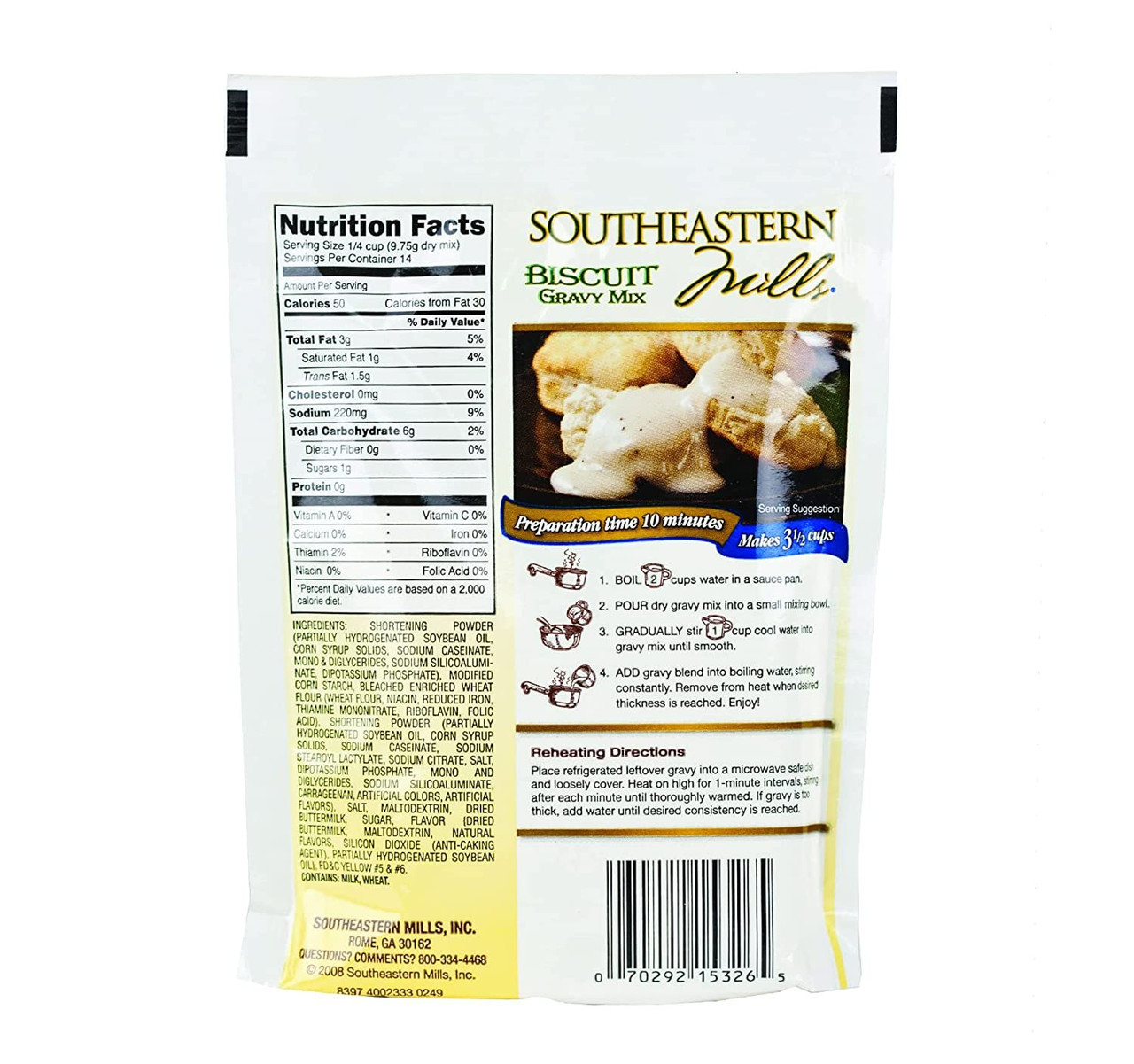Biscuit Gravy Mix by Southeastern Mills, 4.5 Oz. Kauffman Orchards