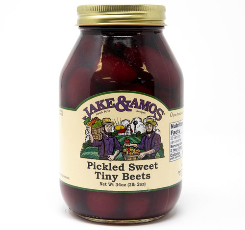 Jake and Amos Pickled Sweet Tiny Red Beets, 34 Oz.