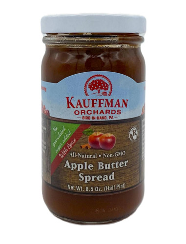Kauffman Orchards Apple Butter Spread, No Sugar with Spice, 8.5 oz. Jar