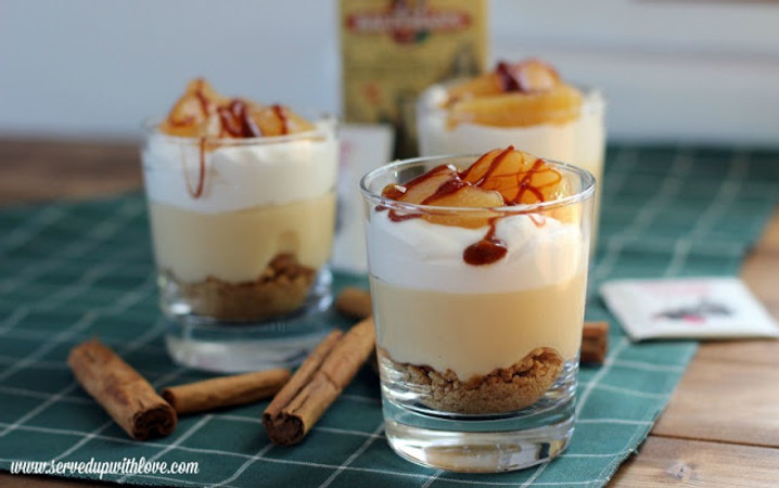 Spiced Apple Cider No Bake Cheesecakes