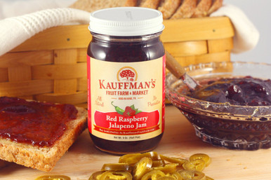 Red Raspberry Jalapeno Jam, All Natural | Kauffman Orchards