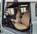 EXT308 - Pair of Post 2007 Defender Puma Heated Seats with Twin Stalk Headrest - Fits Defender 90 and 110 - Choice of Finishes Available - by Exmoor Trim Image 9 Thumbnail