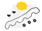 LRC11101 - 200TDi Rocker Cover Gasket Kit - Land Rover Defender, Range Rover Classic  and Discovery - Includes OEM Gasket - Available with Oil Filler Cap Image 2 Thumbnail