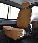 EXT019-14 - EXT019-63 - Tumble Down Canvas Seat Covers (Pair) - Defender from 2007 onwards - Sand - By Exmoor Trim Image 1 Thumbnail