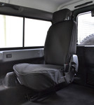 EXT019-63 - Tumble Down Canvas Seat Covers (Pair) - Defender from 2007 onwards - Black - By Exmoor Trim Image 1 Thumbnail