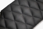 LRC34125 - Defender Sun Visor Kit - Black Diamond Quilted Leather with White Stitch by Lucari - Comes as a Pair Image 1 Thumbnail