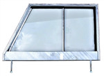 MTC5382G-GALV - Land Rover Series 3 Right Hand Galvanised Door Top - With Glass - Fully Glazed - For Vehicles with Plastic Catch - Galvanised Frame Image 1 Thumbnail