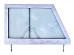 MTC5382G-GALV - Land Rover Series 3 Right Hand Galvanised Door Top - With Glass - Fully Glazed - For Vehicles with Plastic Catch - Galvanised Frame Image 2 Thumbnail