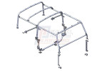 PPLR299 - 8 Point Internal and External Hoop Replacement Roll Cage for Land Rover Defender 90 Soft Top without bulkhead - NAS Style Image 1 Thumbnail