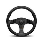 M11102632812R - Defender Momo Team 280mm Steering Wheel In Black Leather Image 1 Thumbnail