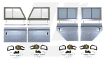 LRC10846 - Front & Side Defender Door Conversion Kit - Set of 4 Doors to fit Series 3 Doors to your Defender - Includes Galvanised Door Bottoms Image 1 Thumbnail