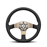VTUNERANT35R - MOMO Tuner steering wheel - 350mm Black Leather Rim with Anthracite Aluminium Spokes IN STOCK FOR IMMEDIATE SHIPPING Image 2 Thumbnail