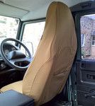EXT019-67 - Premium Front Outer Seat Covers - Pair - Defender Puma (2013 onwards) - Canvas Sand - By Exmoor Trim Image 2 Thumbnail