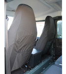 EXT019-69 - Premium Front Outer Seat Covers - Pair - Defender Puma (2013 onwards) - Black Canvas - By Exmoor Trim Image 3 Thumbnail