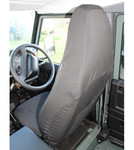 EXT019-69 - Premium Front Outer Seat Covers - Pair - Defender Puma (2013 onwards) - Black Canvas - By Exmoor Trim Image 2 Thumbnail