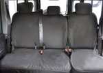 EXT019-49 - 2nd Row 60/40 Split Seat Covers - Defender Puma / TD4 from 2007 onwards - Canvas Black - By Exmoor Trim Image 1 Thumbnail
