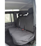 EXT019-49 - 2nd Row 60/40 Split Seat Covers - Defender Puma / TD4 from 2007 onwards - Canvas Black - By Exmoor Trim Image 7 Thumbnail