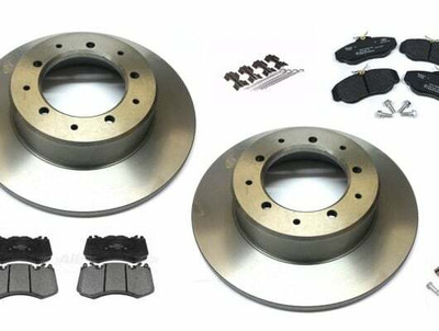 Front & Rear Drilled Brake Discs With Brembo Pads & Sensors For Land Rover Discovery 4