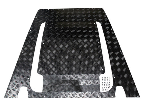 FBKIT01-07/B - Bonnet Centre Chequer Plate in Black - For Puma Defender 2007 Onwards