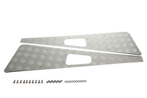 TF8227 - Defender Wing Top Chequer Plates in Satin / Silver Anodised (No Aerial)