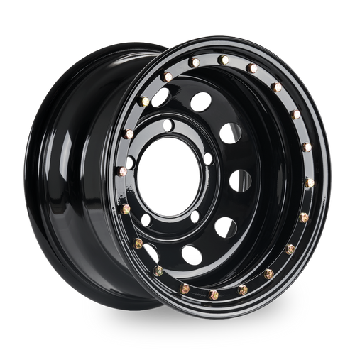 S16516532BLKIMMOD - 16" x 8" Tuff Torque Imitation Beadlock  -  Black -  5/165 ET -32 CB 125 (silver bolts) 