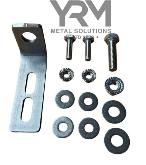 YRM1107D - Side Panel to Rear Tub (Either Side of Rear Door) Bracket and Fixing Kit in Stainless Steel for Land Rover Defender and Series - By YRM Metal