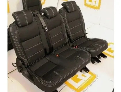 LRI33084 - Full Black Leather TDCI Middle row 60/40 Seat - Land Rover Defender 110 - by Lucari